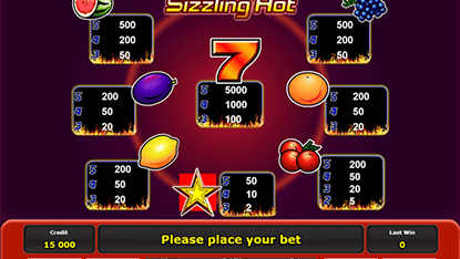 Sizzling Hot - таблица-выплат